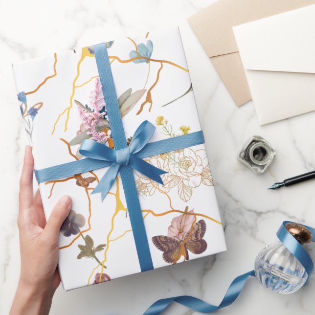 Papel de envolvimiento de la huerta de mariposa de (Regalar)