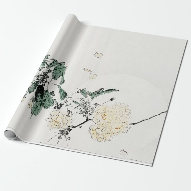 Papel de envolvimiento de la IMPRESIÓN DE FLORES B (Desenrollado)