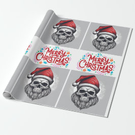 Papel de envolvimiento de la navidad con miedo