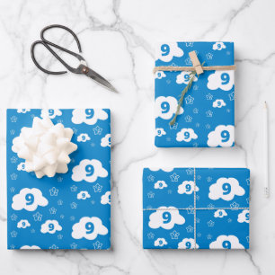 Papel de envolvimiento de la nube 9 Hoja plana de