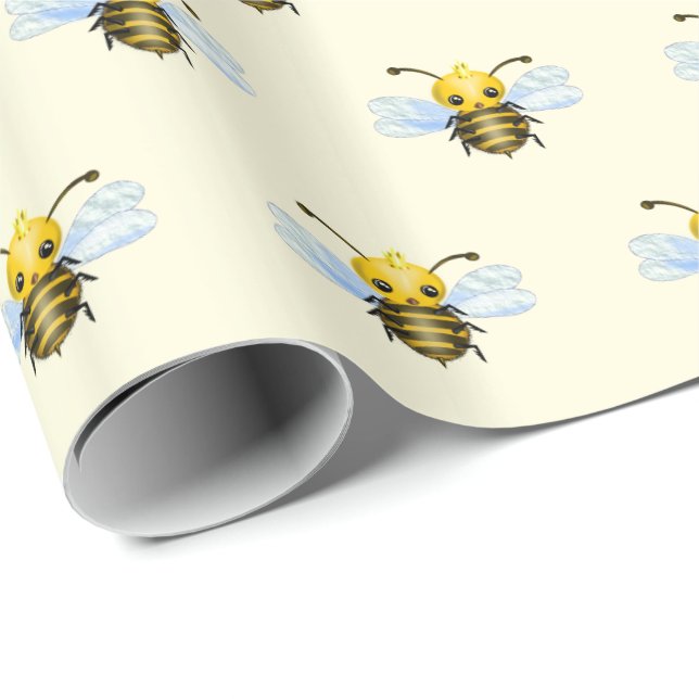 Papel de envolvimiento de la pequeña abeja reina (Esquina del rollo)