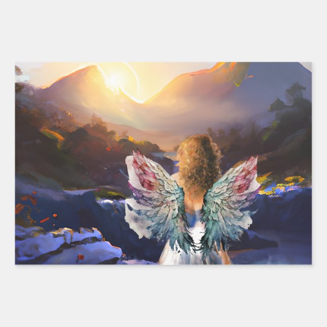 Papel de envolvimiento de la salida del sol espera (Anverso)