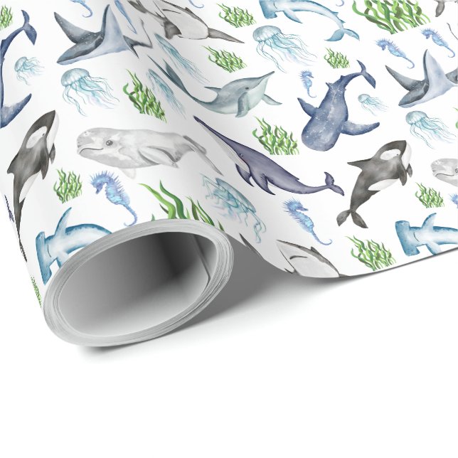 Papel de envolvimiento de la vida marina (Esquina del rollo)