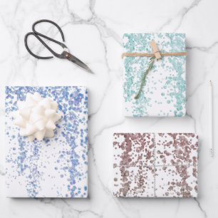 Papel de envolvimiento de las esparkles azul verde