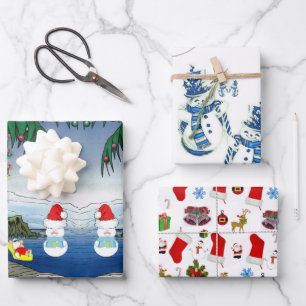 Papel de envolvimiento de las hojas de navidad de 