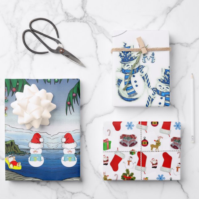 Papel de envolvimiento de las hojas de navidad de  (Anverso)