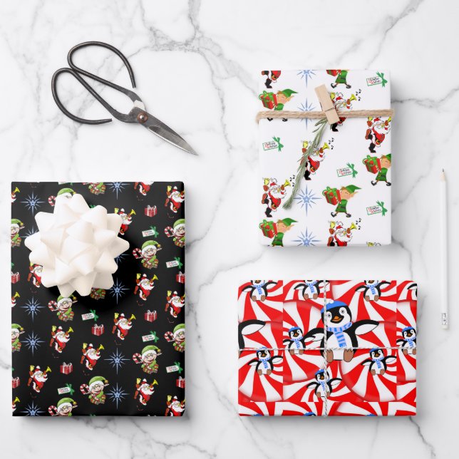 Papel de envolvimiento de las hojas de navidad de  (Anverso)