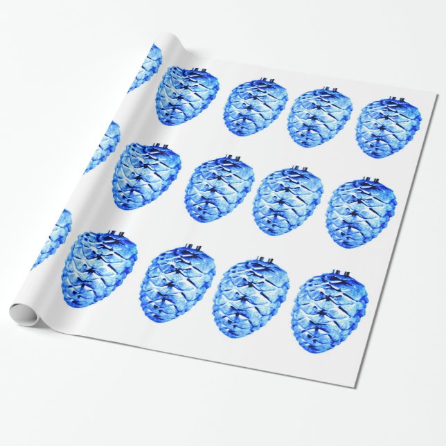 Papel de envolvimiento de las pineconas azules (Desenrollado)