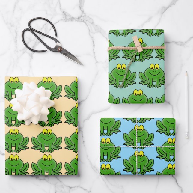 Papel de envolvimiento de las ranas verdes cúrgene (Anverso)
