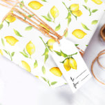 Papel de envolvimiento de limón<br><div class="desc">Lemons Greenery Papel de relleno para duchas de bebé, duchas de novias, boda o cumpleaños</div>