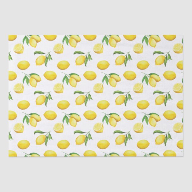 Papel de envolvimiento de limón acuarela (Anverso)