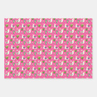 Papel de envolvimiento de Llama rosa caliente/Cact