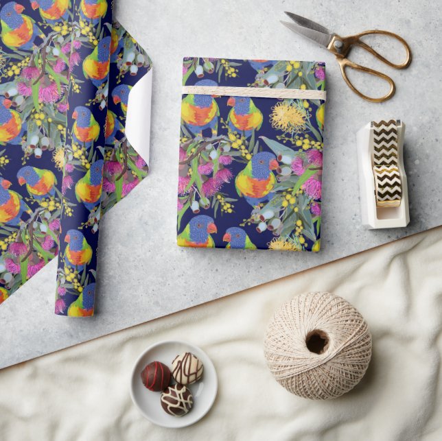 Papel de envolvimiento de lorikeet arcoiris (Artesanía)