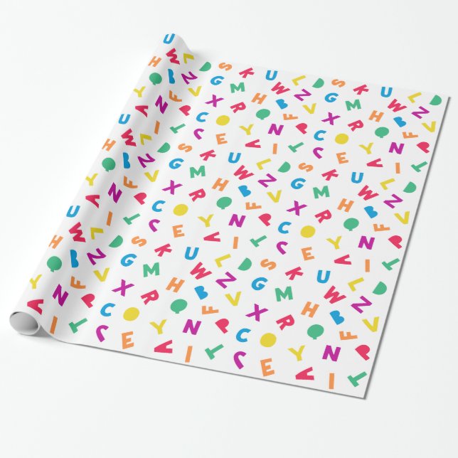 Papel de envolvimiento de los alfabetos arcoiris (Desenrollado)