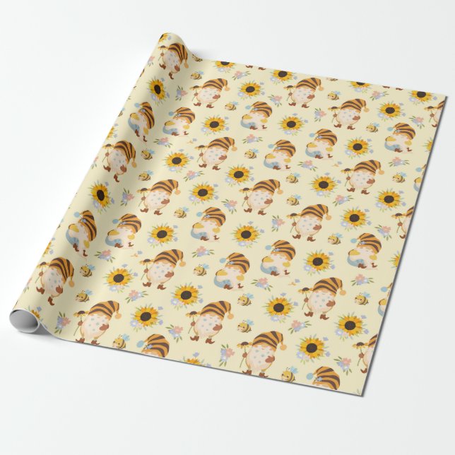 Papel de envolvimiento de los gnomos de jardín (Desenrollado)