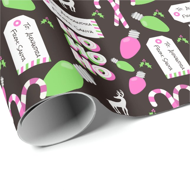 Papel de envolvimiento de los Navidades personaliz (Esquina del rollo)