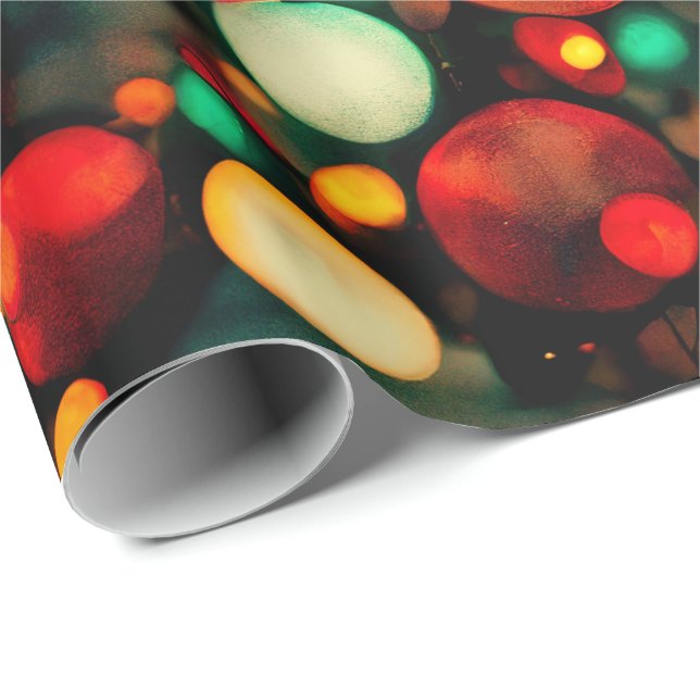 Papel de envolvimiento de luces para navidades (Esquina del rollo)