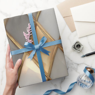 Papel de envolvimiento de lujo geométrico de oro m