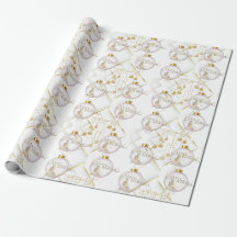 Papel de envolvimiento de lujo Gold Merry Christma