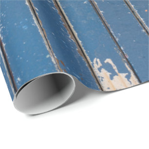Papel de envolvimiento de madera azul rústico