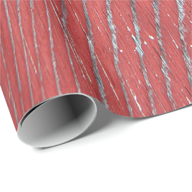 Papel de envolvimiento de madera de granero rojo (Esquina del rollo)