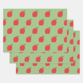 Papel de envolvimiento de manzanas (verde y rojo s