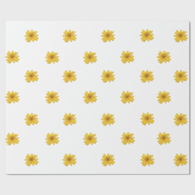 Papel de envolvimiento de margarita amarillo (Superficie plana)