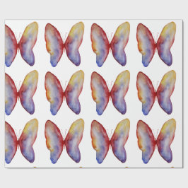 Papel de envolvimiento de mariposa acuarela