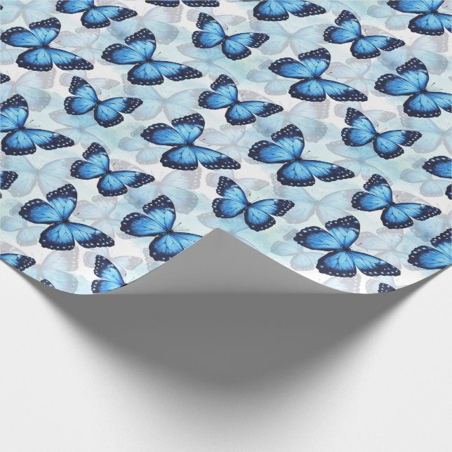 Papel de envolvimiento de mariposa azul (Esquina)