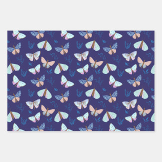 Papel de envolvimiento de mariposa azul bonito