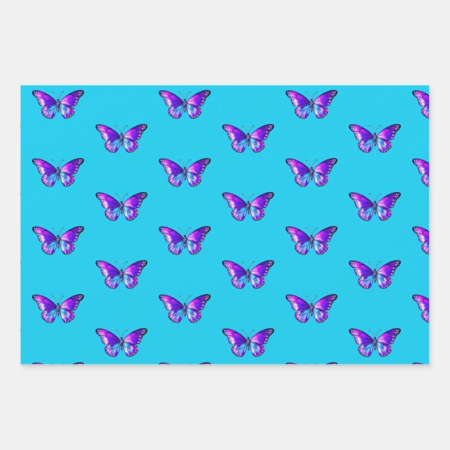 Papel de envolvimiento de mariposa de moda conjunt (Anverso)