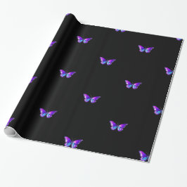 Papel de envolvimiento de mariposa holográfica mod