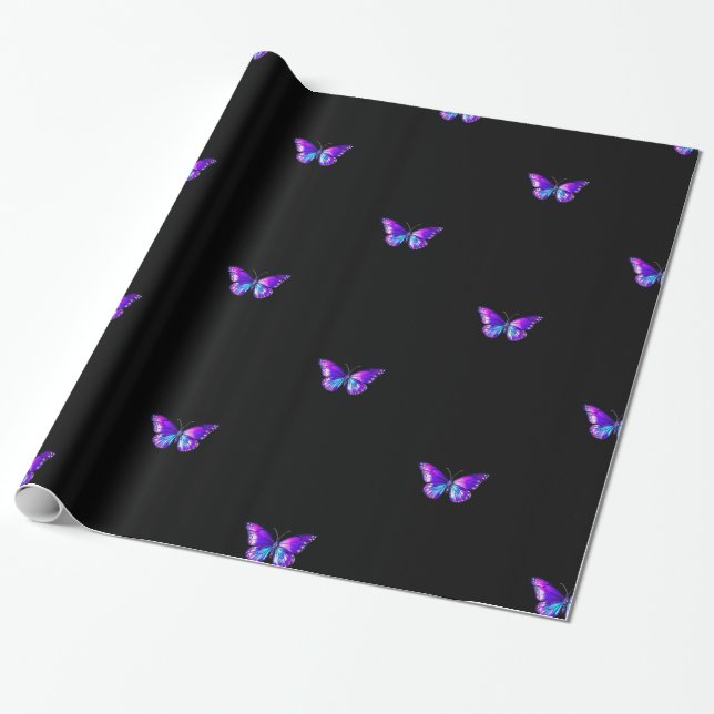 Papel de envolvimiento de mariposa holográfica mod (Desenrollado)