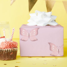 Papel de envolvimiento de mariposa rosa personaliz