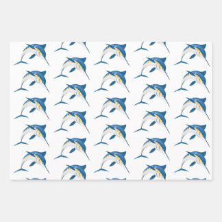 Papel de envolvimiento de Marlin azul conjunto de 