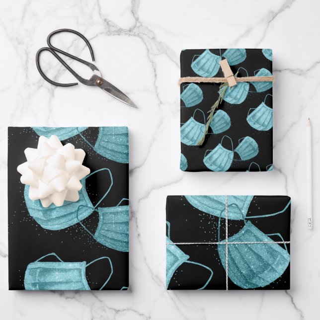 Papel de envolvimiento de máscaras quirúrgicas con (Anverso)