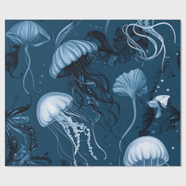 Papel de envolvimiento de medusas de mar profundo (Superficie plana)