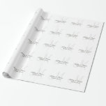 Papel de envolvimiento de monograma de Boda blanco<br><div class="desc">Papel de envoltura monograma de boda blanco. Añadir un nombre y un personalizar con un inicial.</div>