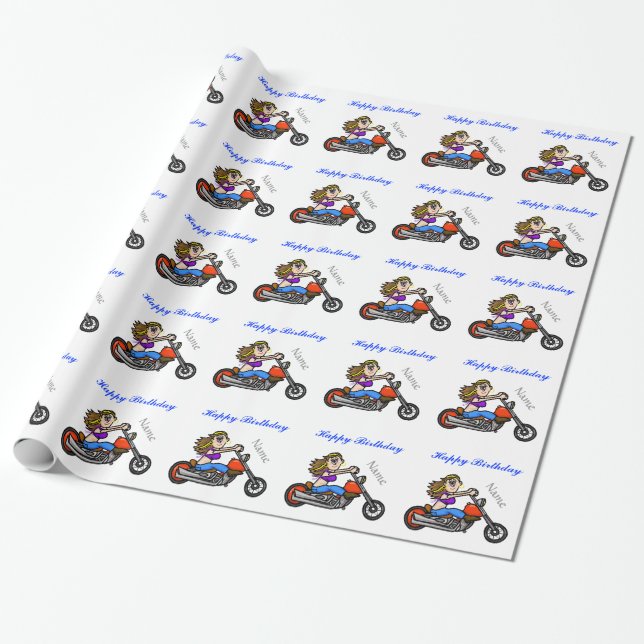 Papel de envolvimiento de motocicletas para mujere (Desenrollado)