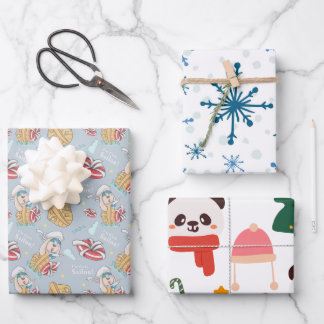 Papel de envolvimiento de Navidad conjunto de hoja