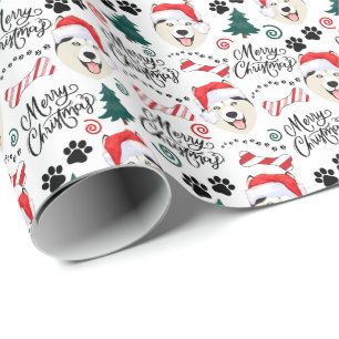 Papel de envolvimiento de Navidad Husky Siberiano