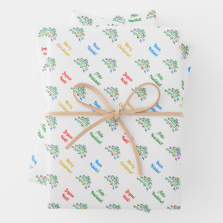 Papel de envolvimiento de navidad multilingüe para