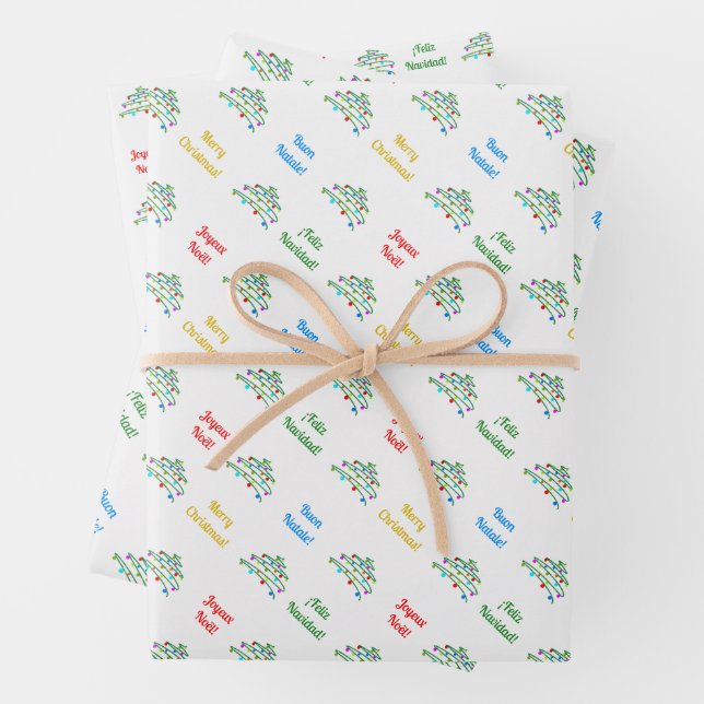 Papel de envolvimiento de navidad multilingüe para (In situ)