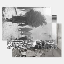 Papel de envolvimiento de Navidad vintage a princi