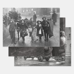 Papel de envolvimiento de Navidad vintage de los a