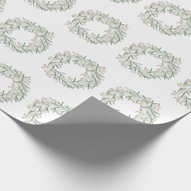 Papel de envolvimiento de Navidades de Wreath de c (Esquina)