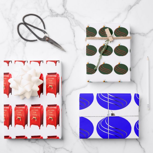 Papel de envolvimiento de Navidades diversos (tres (Anverso)