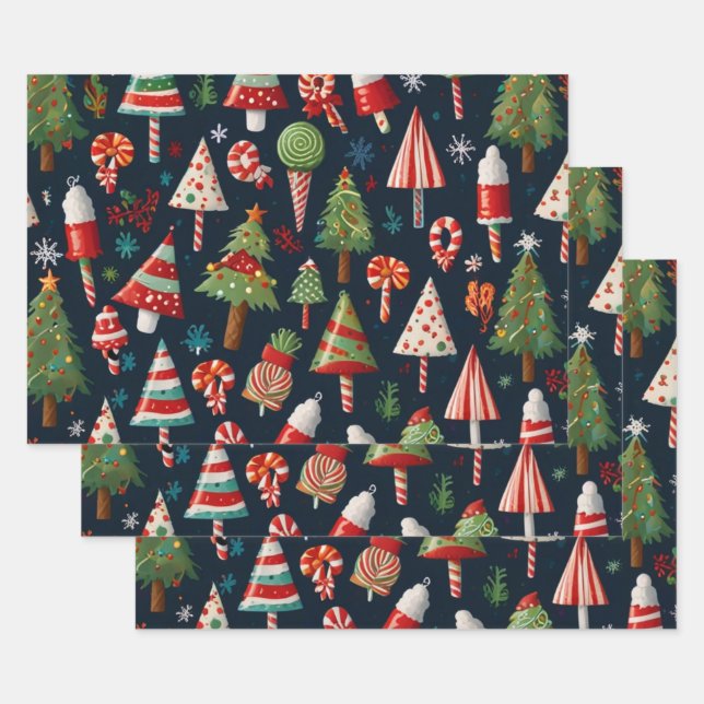 Papel de envolvimiento de Navidades festivos (Set)