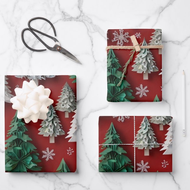 Papel de envolvimiento de Navidades festivos (Anverso)