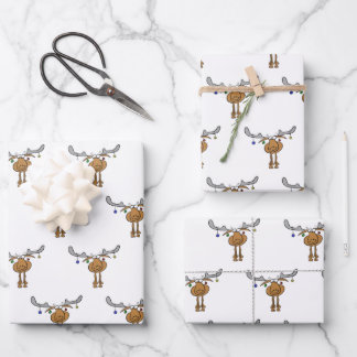 Papel de envolvimiento de navidades Moose